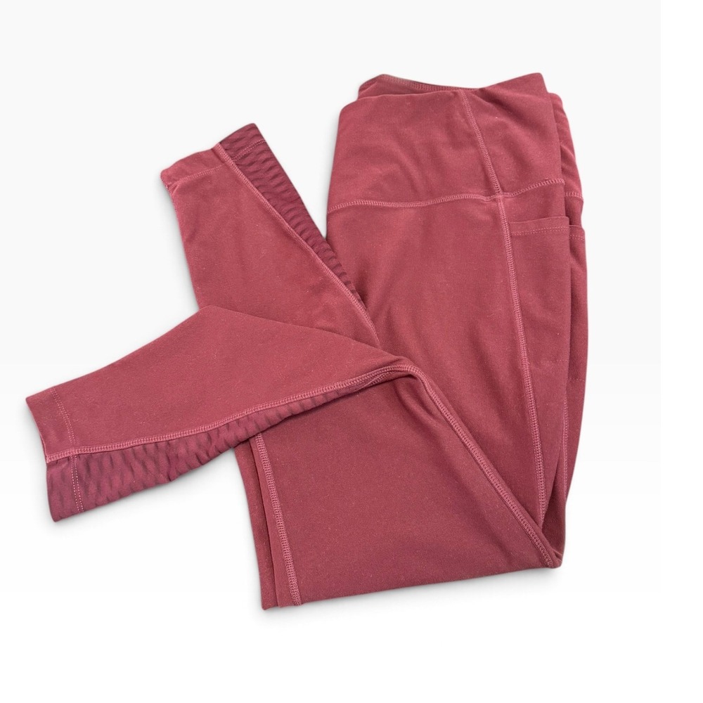 Mondetta Performance Luxury Burgundy High Waist Leggings with Side Pocket XL